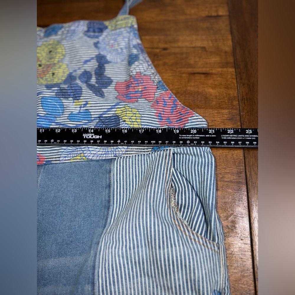 Unbranded Floral Denim Dungarees Overalls Jumpsuit - Picture 3 of 4